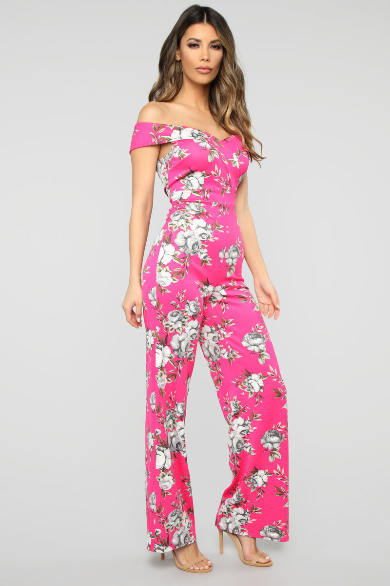 Floral jumpsuit fashion nova clearance