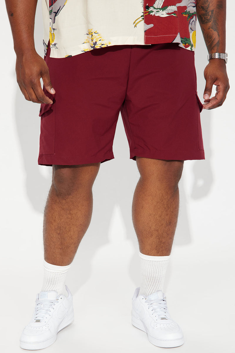 Mens burgundy cheap cargo shorts