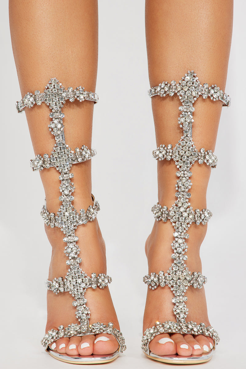 Runway Ready Embellished Heels - Silver | Fashion Nova, Shoes | Fashion Nova