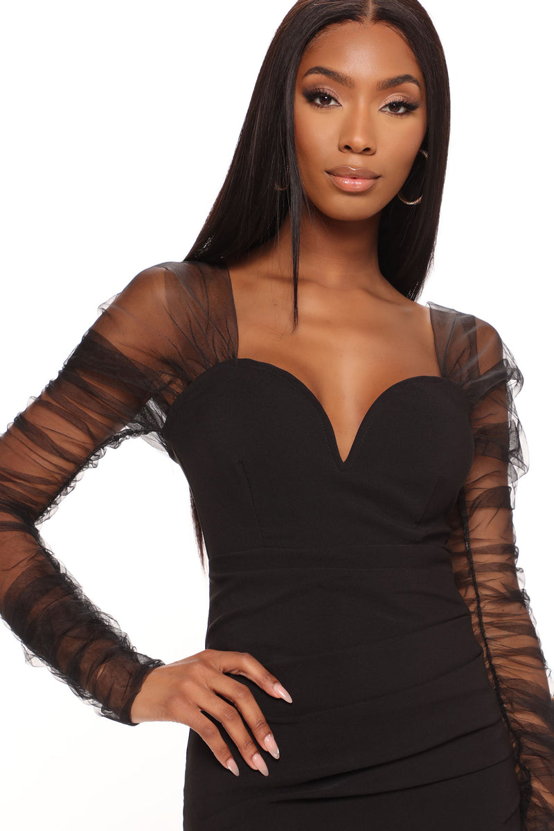 Tall Trophy Wife Mini Dress Black