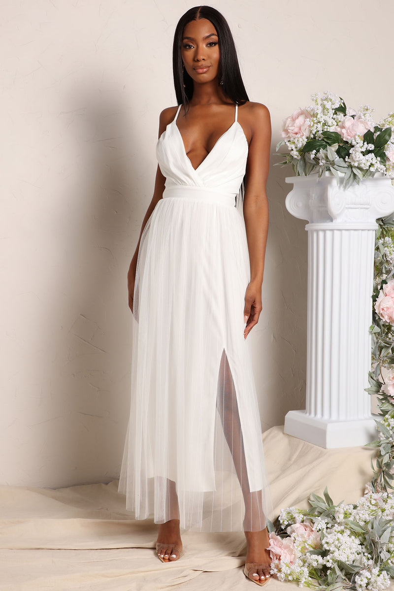 White maxi dress spaghetti straps sale