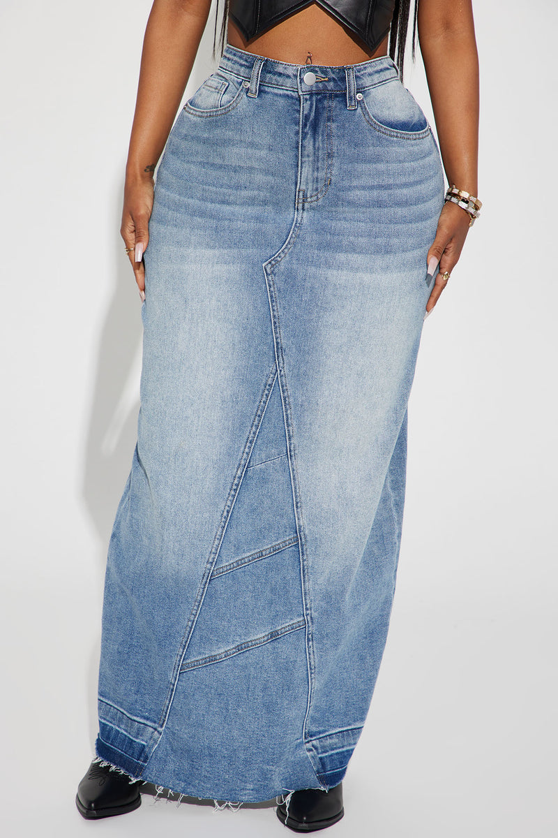 All You Need Denim Maxi Skirt Light Wash Fashion Nova Skirts