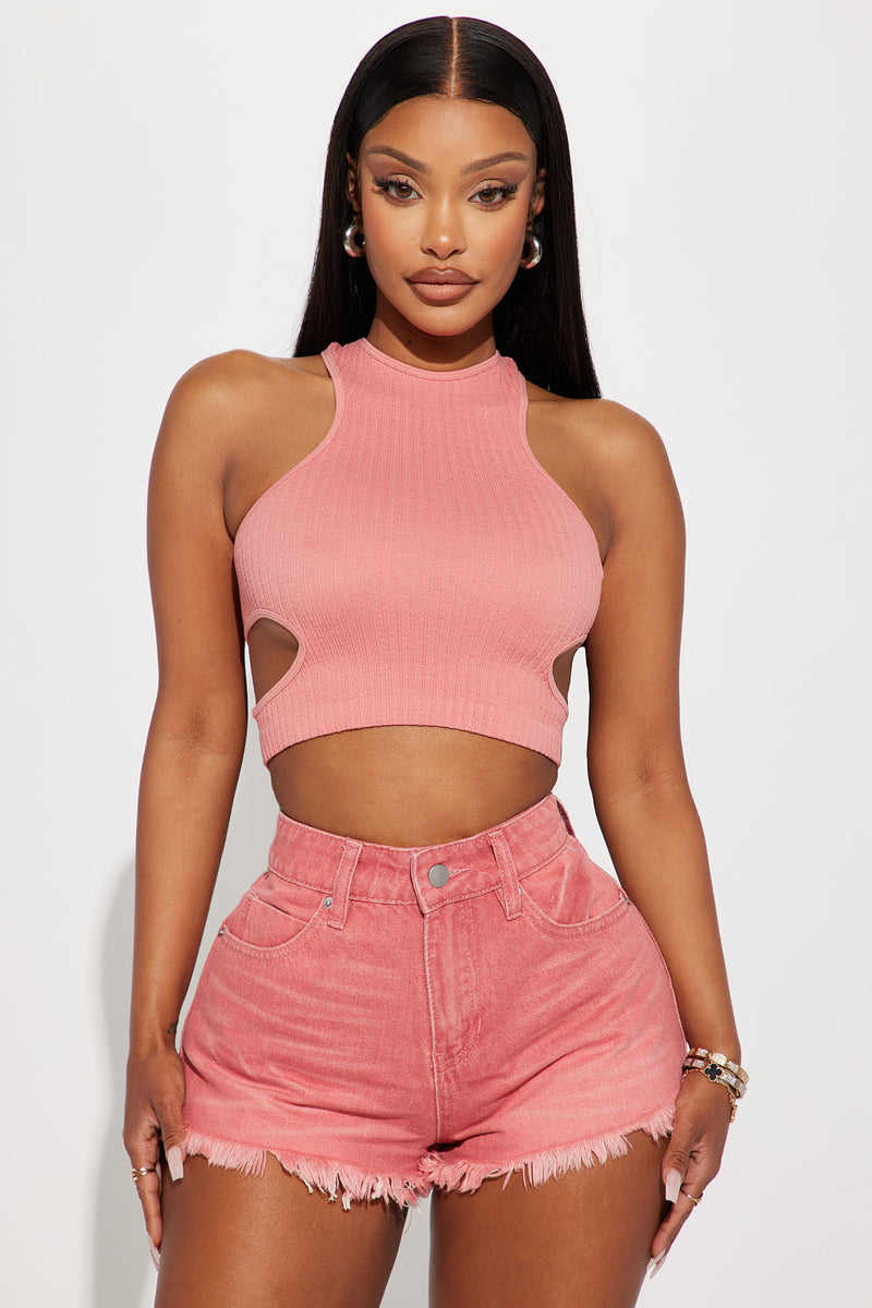 Janelle Racerback Top - Rose | Fashion Nova, Knit Tops | Fashion Nova