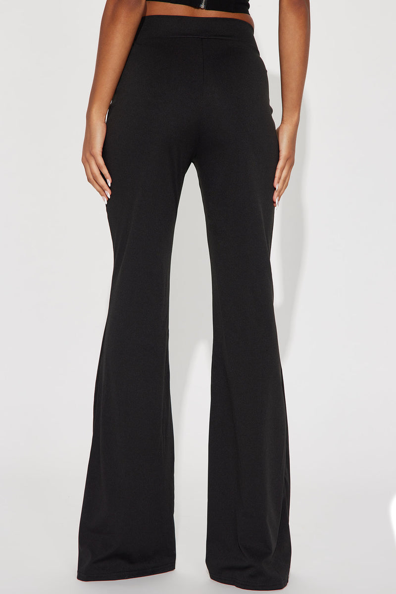 Vibes O-Ring Zip Flare Pant - Black, Fashion Nova, Pants