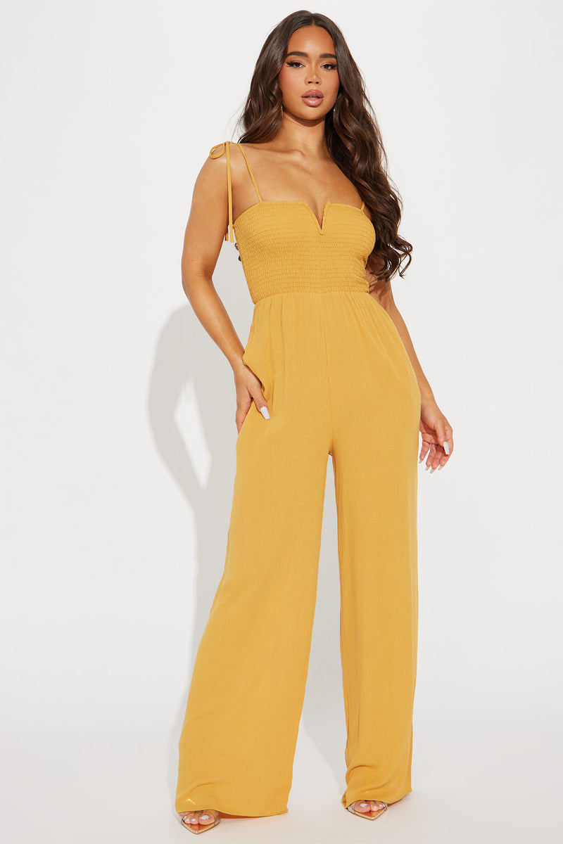 Mustard jumpsuit hot sale fashion nova