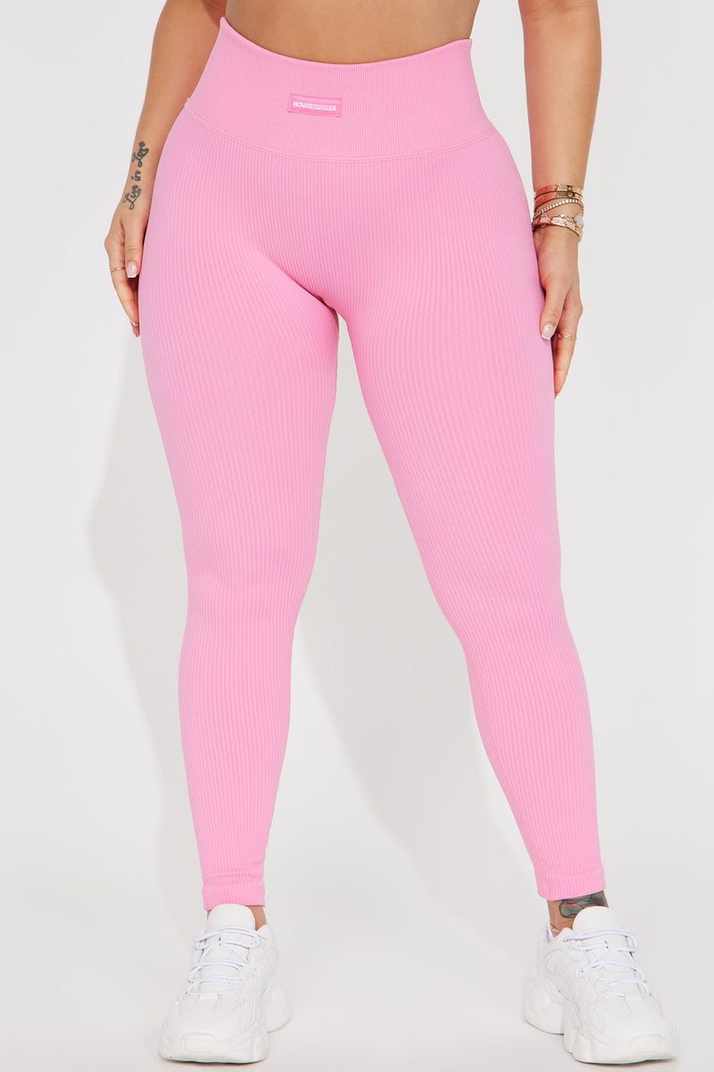 Fighter Ribbed Active Legging In Infinity Seamless - Bubblegum Pink, Fashion Nova, Nova Sport Bottoms