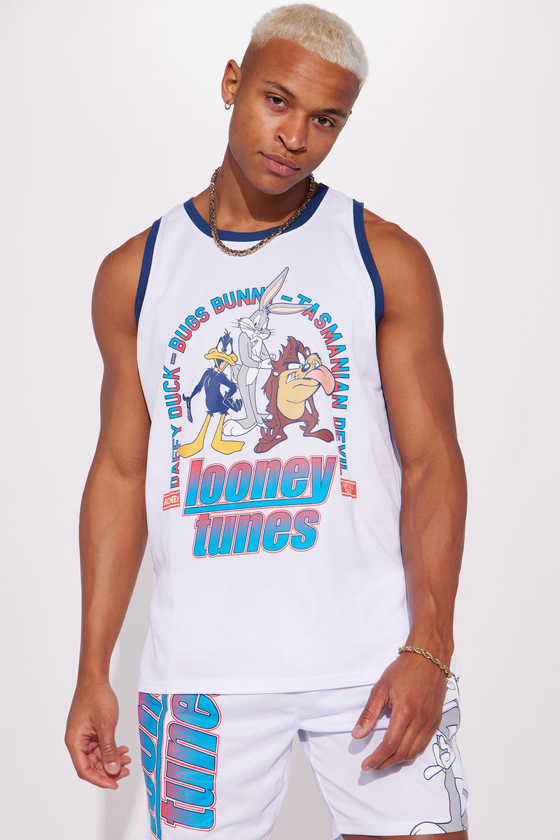 Looney Tunes Top Three Basketball Jersey - White | Fashion Nova, Mens Graphic Tees | Fashion Nova