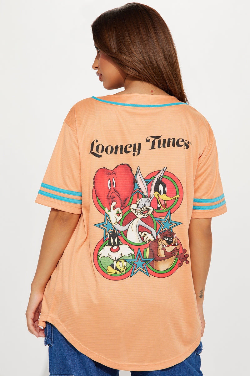 Men's Looney Tunes Top Three Basketball Jersey in White Size 3XL by Fashion Nova