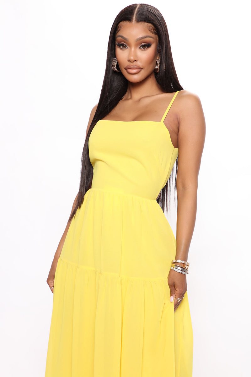 Bright Side Midi Dress Yellow Fashion Nova, Dresses Fashion Nova