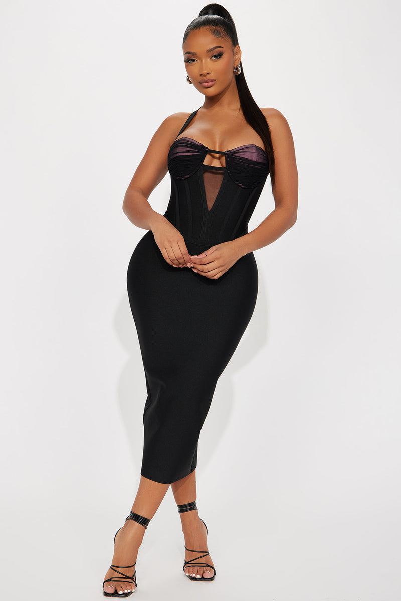 Ready For Night Midi Dress Black
