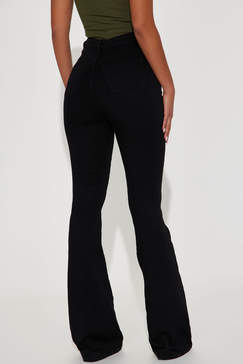 Black flare pants fashion nova top