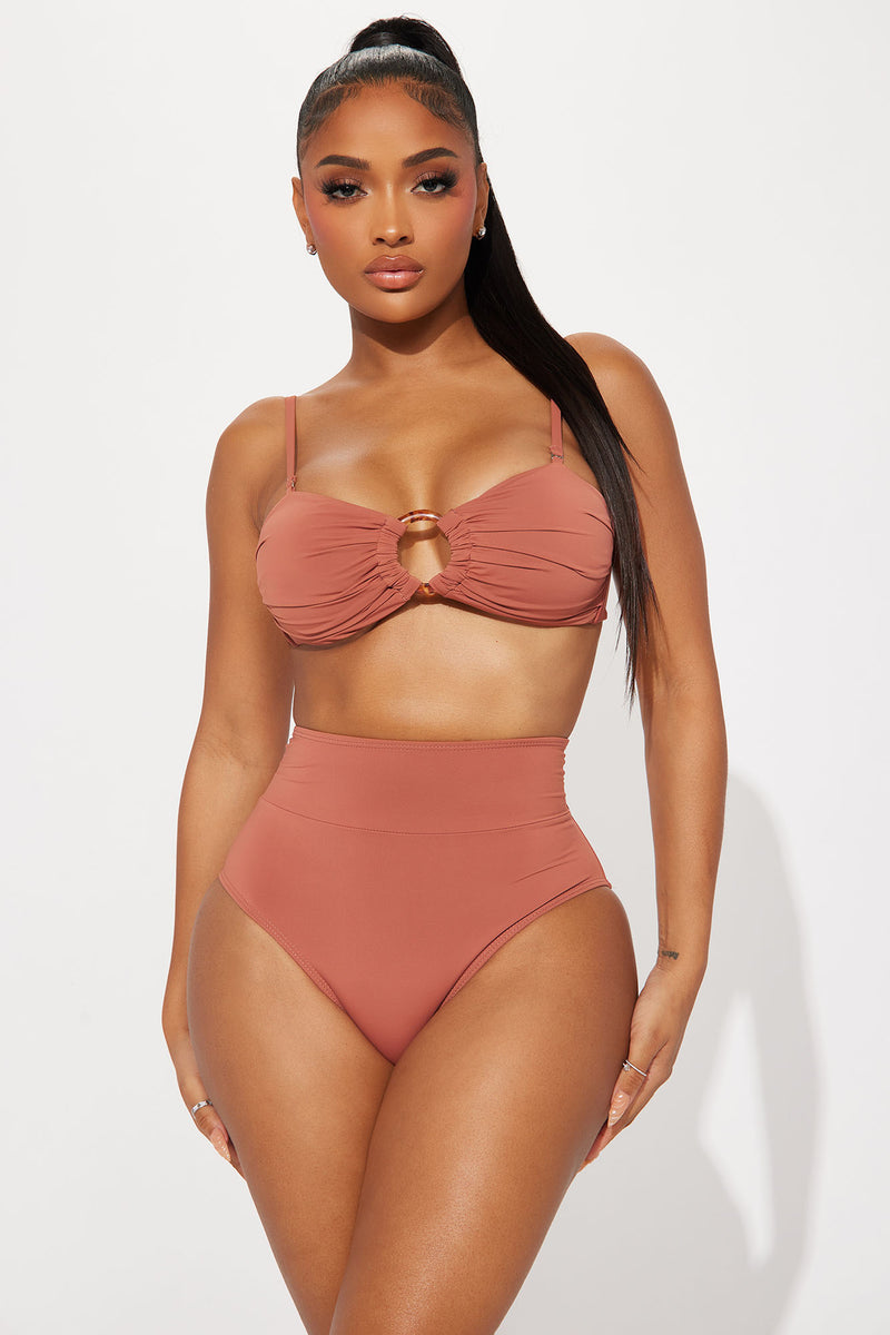 Teagan High Waist 2 Piece Bikini Mauve