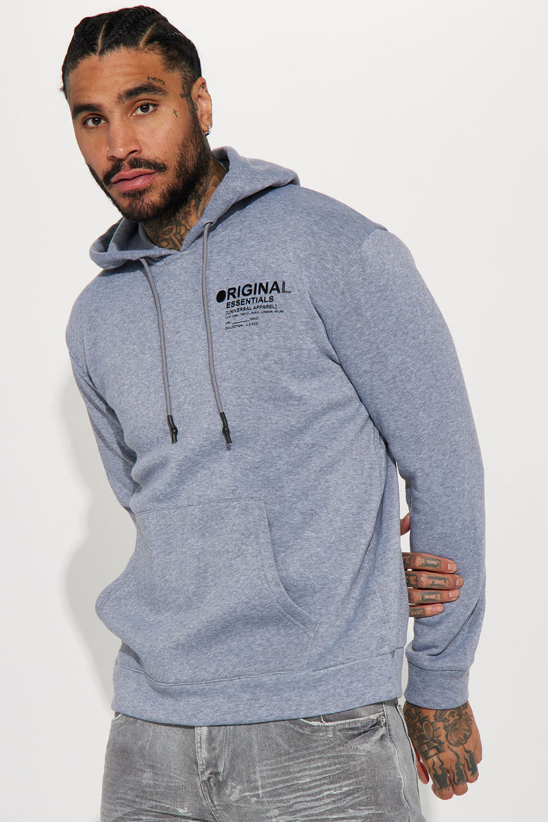 Original Essentials Hoodie - Grey  Fashion Nova, Mens Fleece Tops