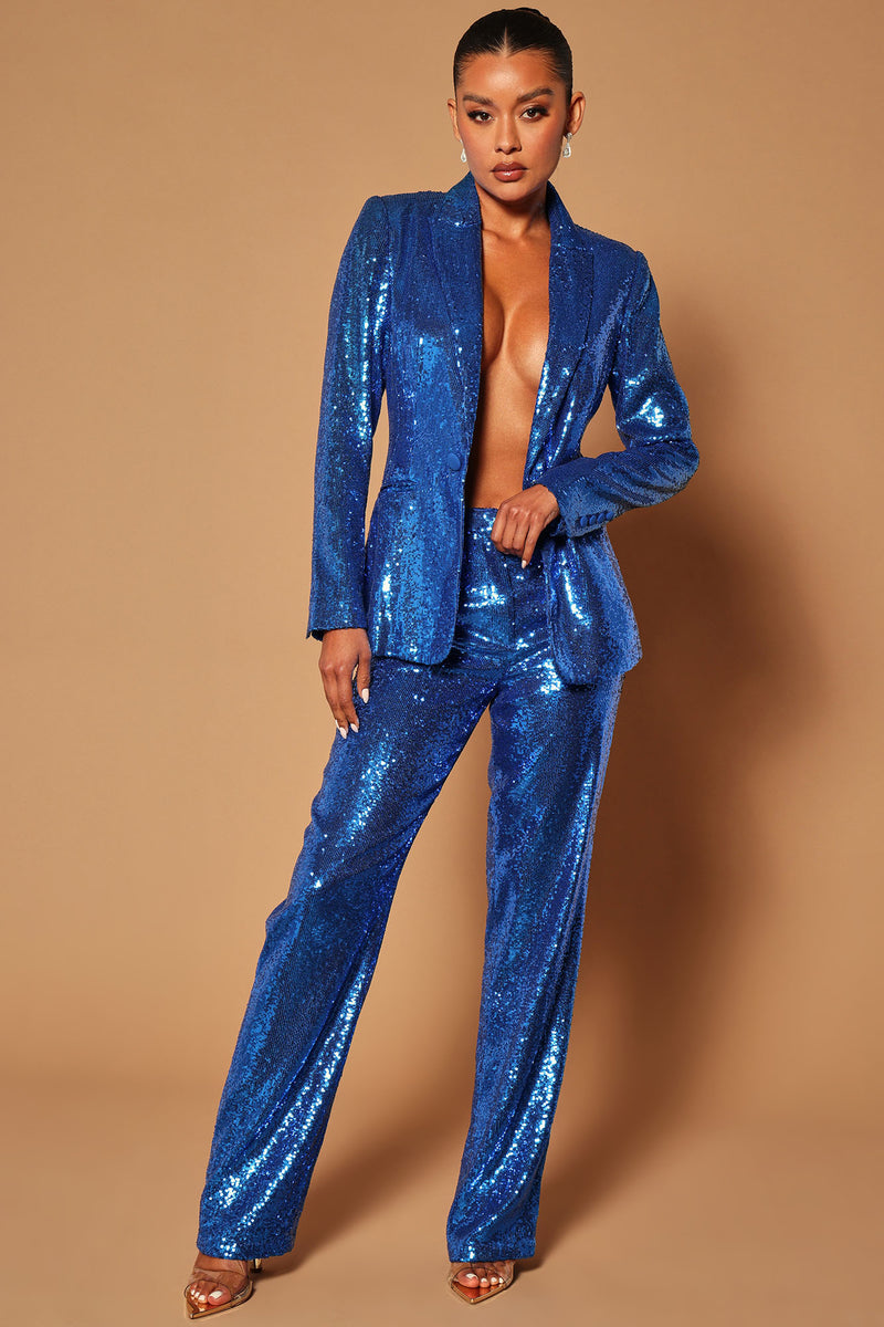 Blue best sale sequin pants