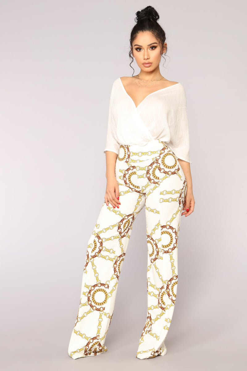Chained Heart Pants - White | Fashion Nova, Pants | Fashion Nova