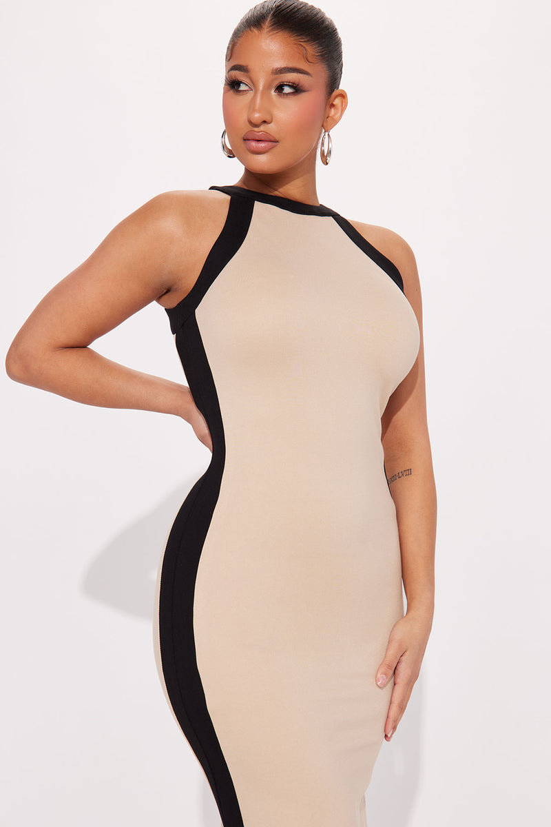 Beige dress store fashion nova