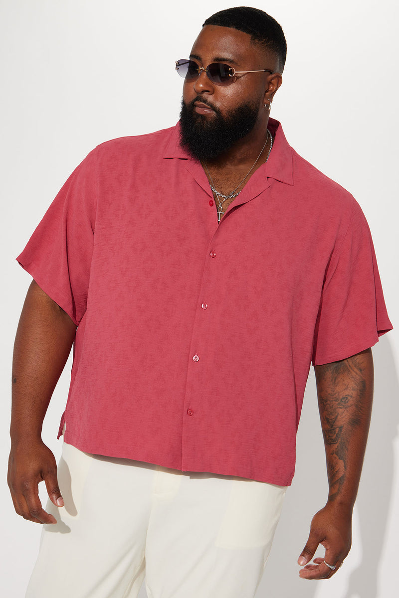 Pink button hot sale up men