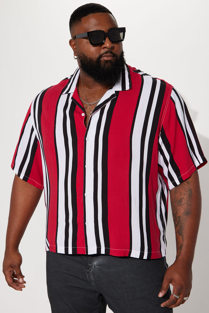 Seeing Red Short Sleeve Button Up Red