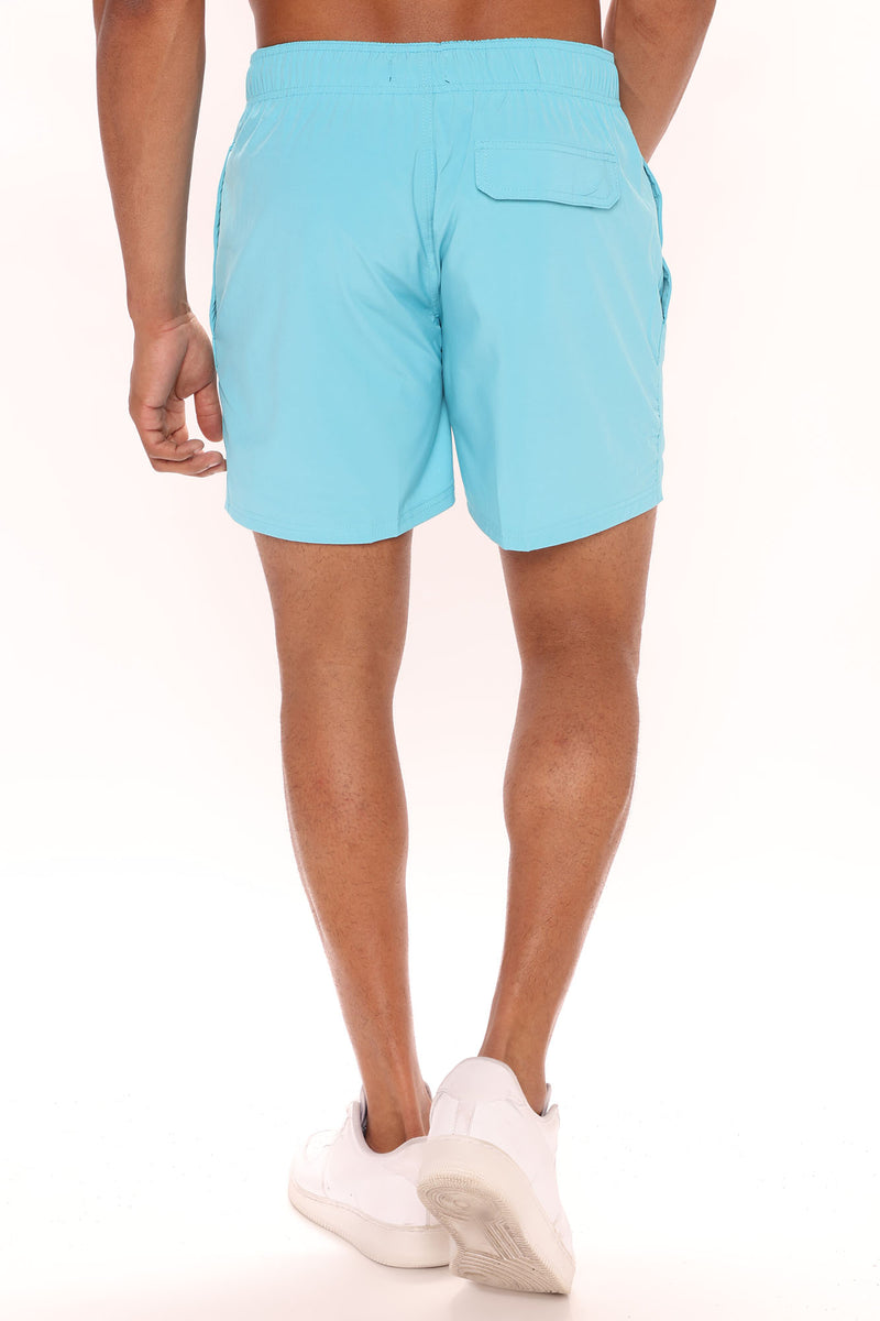 Hit The Beach Swim Trunks Aqua Fashion Nova, Mens Swim Fashion Nova