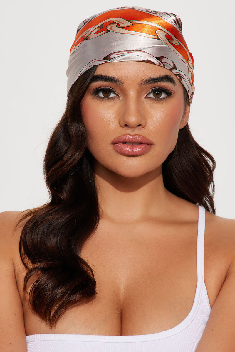 Hear The Roar Head Scarf Orange combo Fashion Nova