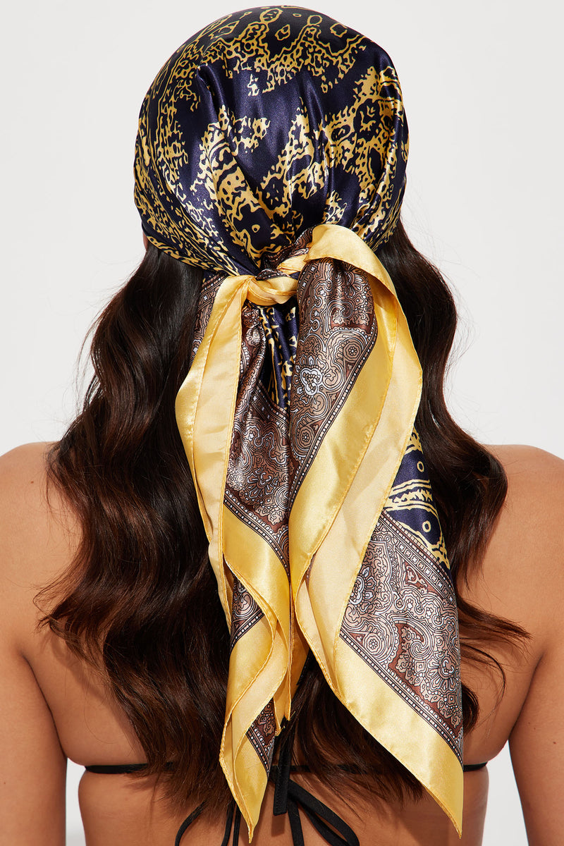 Rolling Up Head Scarf Navy combo