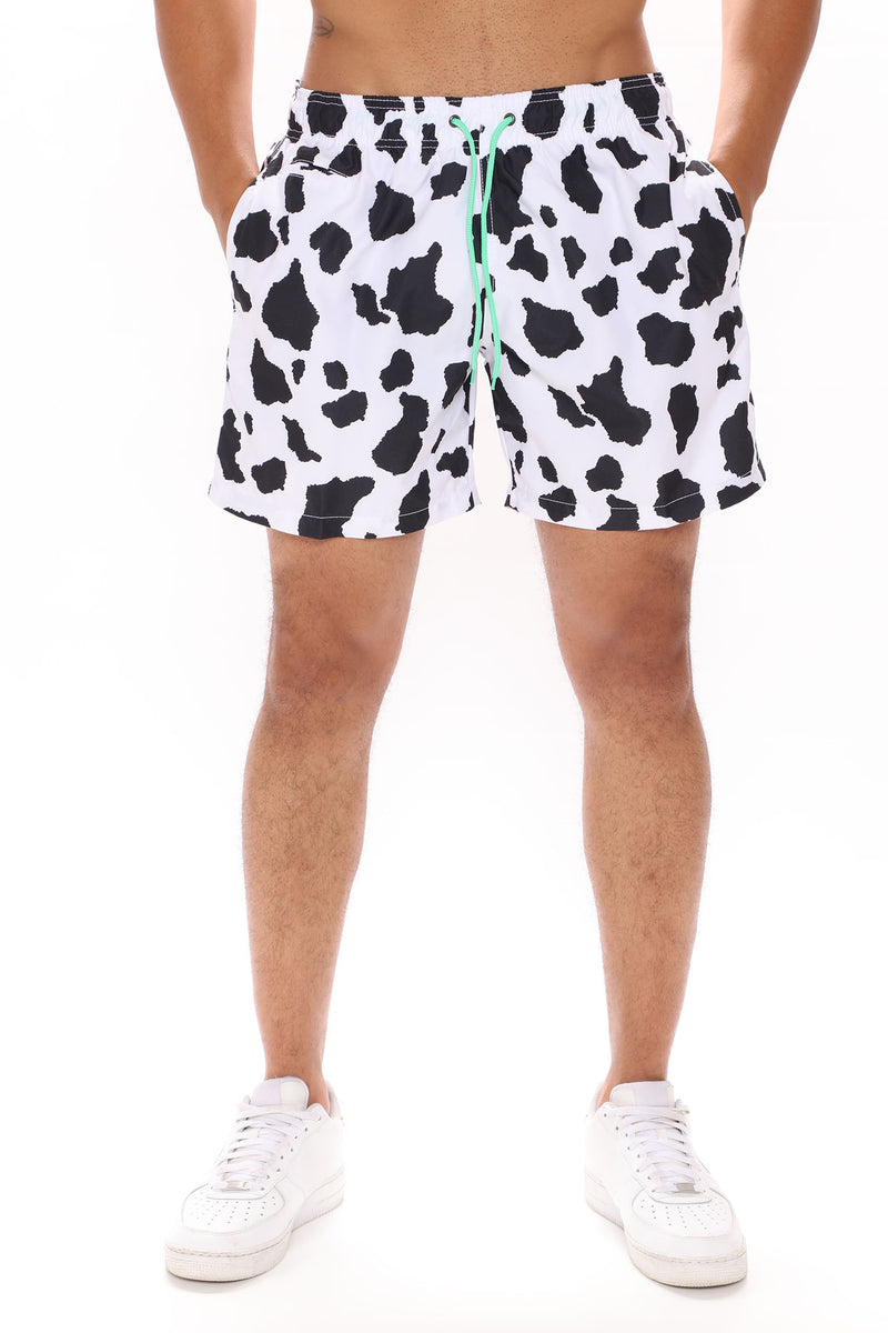 Cow print swim trunks clearance