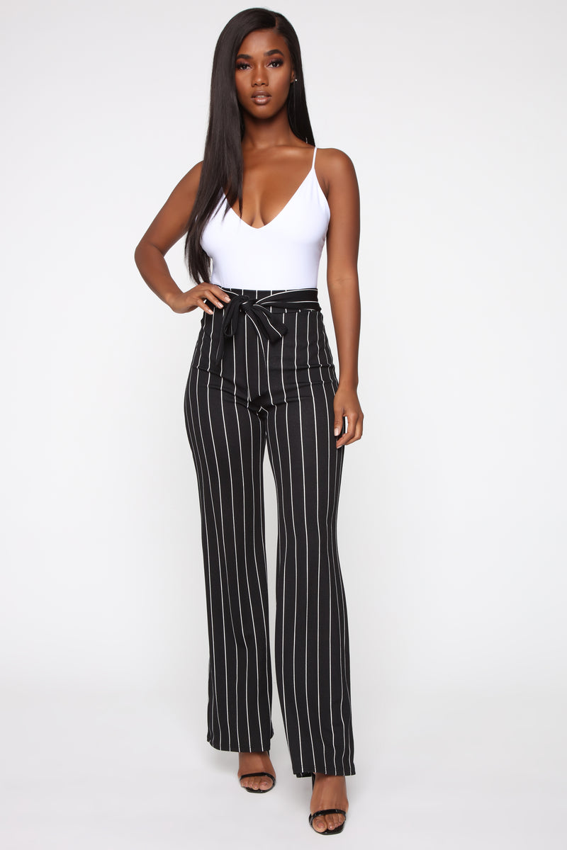 Tie Waist Pants in Nero and Off White
