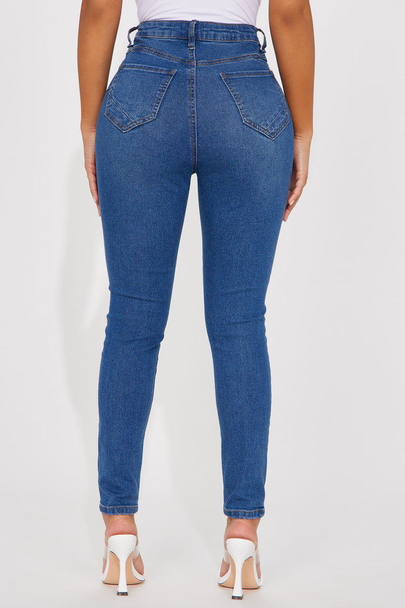 Petite El Paso Sculpting High Rise Stretch Skinny Jeans Medium Wash Fashion Nova, Jeans