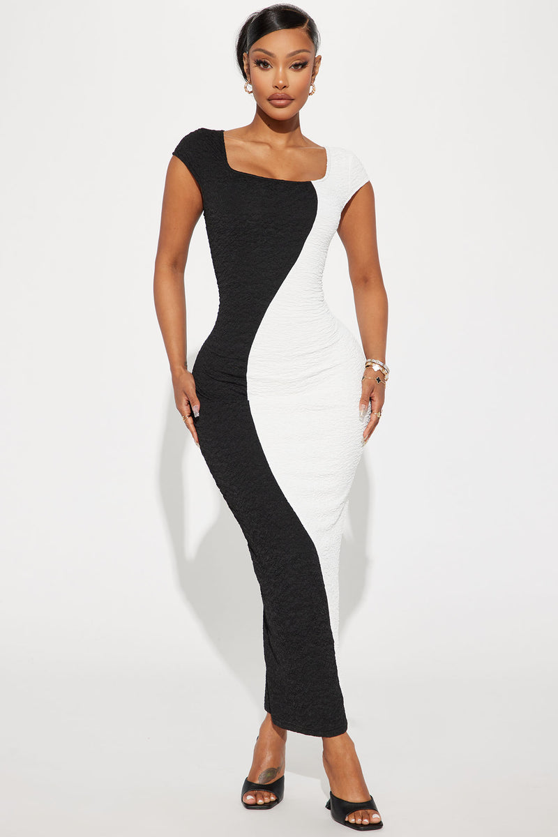 Formal black & white dresses discount