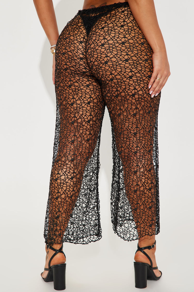 thumbnail image 2 of Jumppmile Womens Crochet Net Hollow Out Long High Waist Beach Pants Bathing Suit 2 of 14