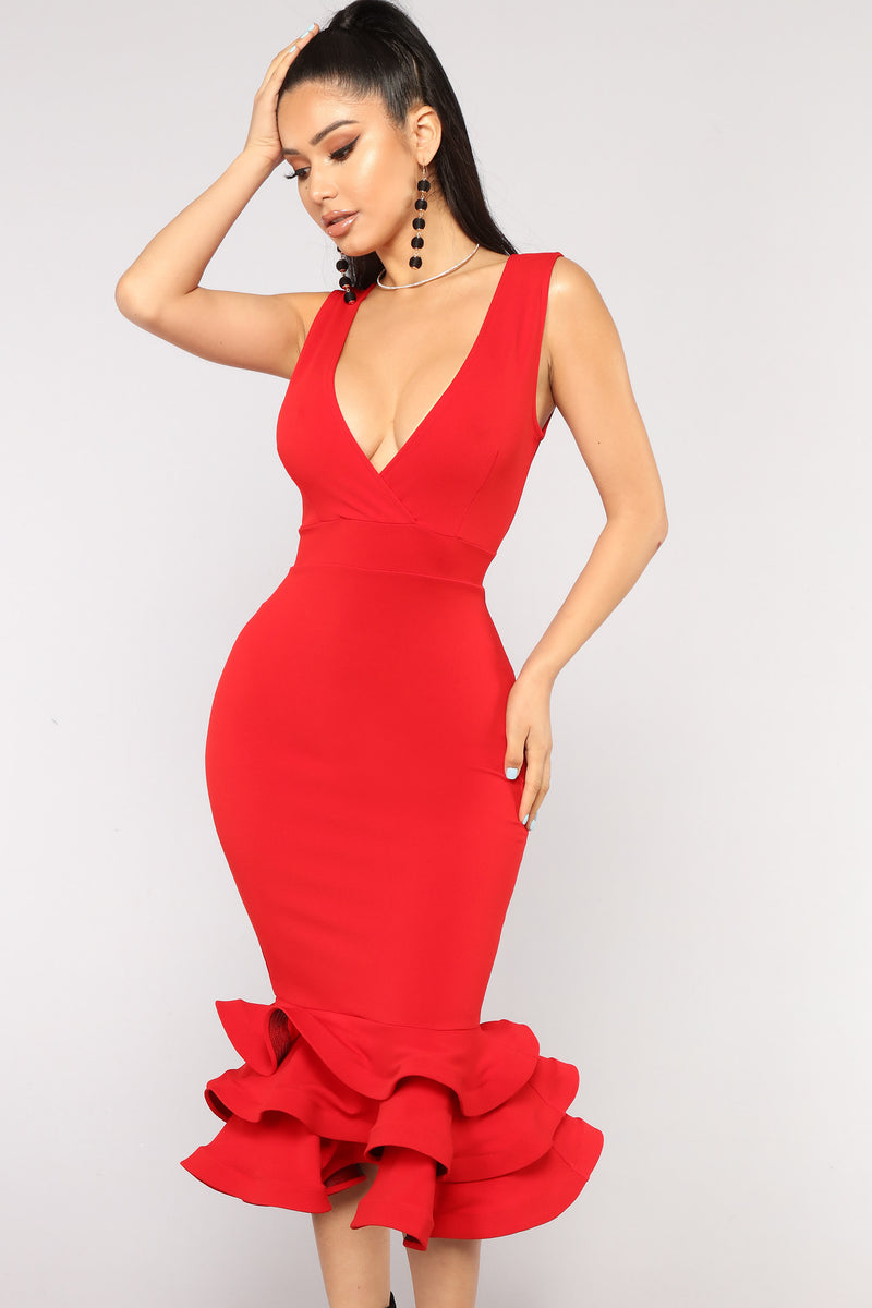 Dress with ruffles on sale at the bottom