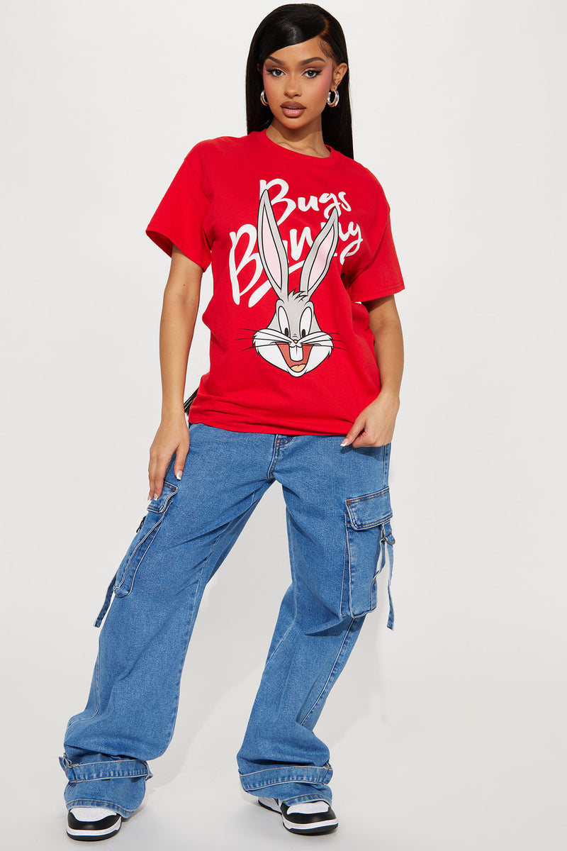T-Shirt Red Fashion and Nova | Bottoms Bugs - Tops Nova, Bunny Fashion Graphic Screens |