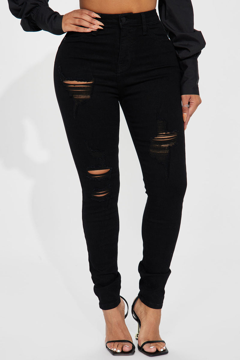 Fashion nova ripped bum jeans sale
