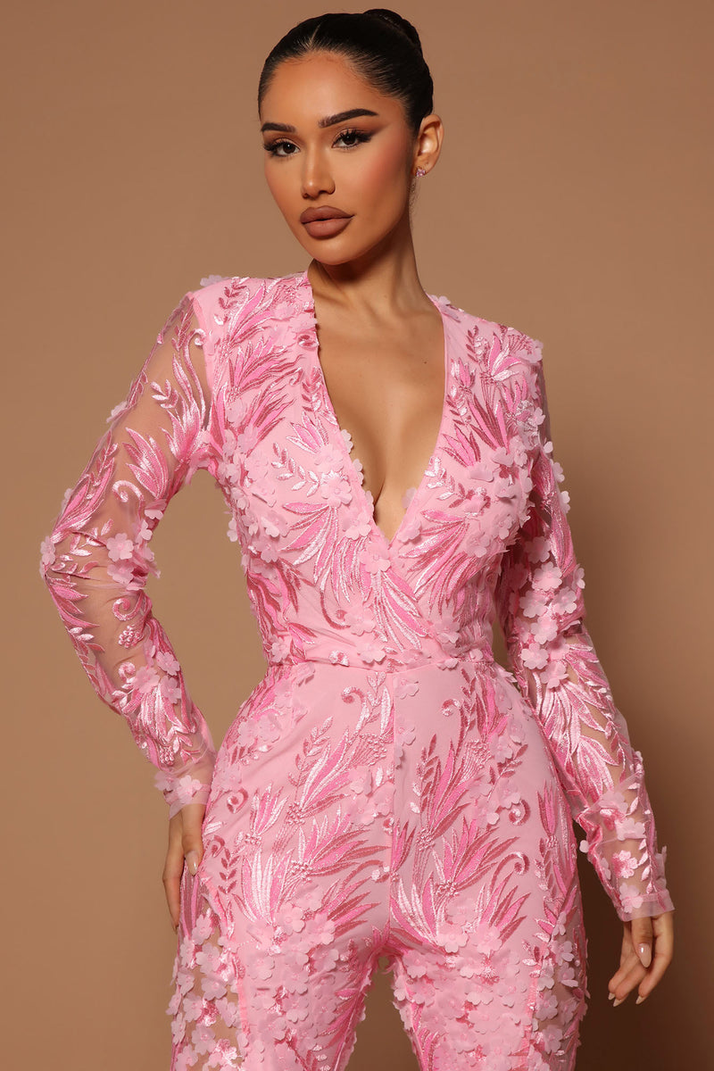 Chantal Long Sleeve Lace Jumpsuit - Pink | Fashion Nova, Luxe | Fashion ...