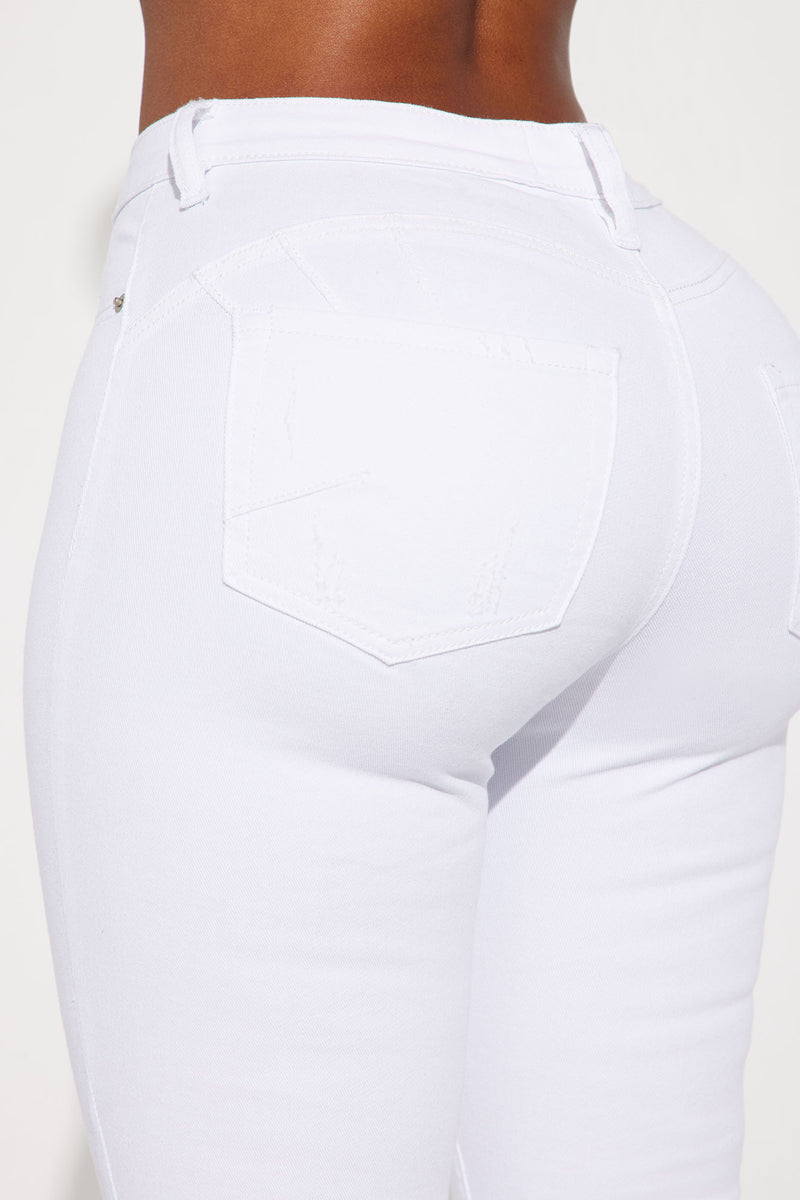 Rise Nova, Skinny Fashion Fashion Lifting Booty Ripped Jeans Nova Jeans | White - Stretch | Tampa Mid