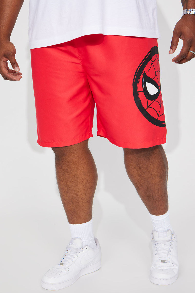 Spiderman Swim Trunks Red