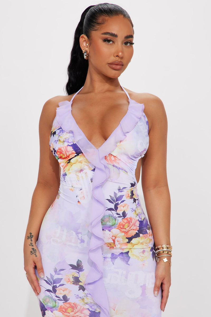Forbidden Rose Maxi Dress Lavender