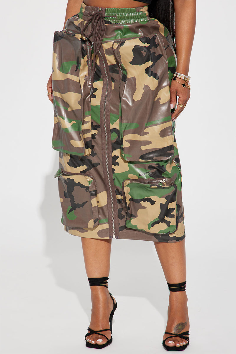 Camo 2025 midi skirt