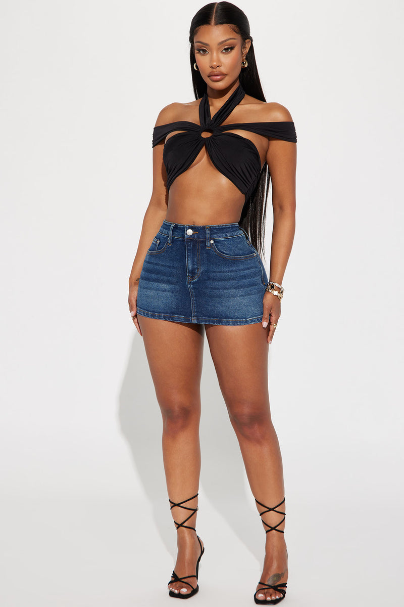 The OG Denim Micro Mini Skirt Dark Wash