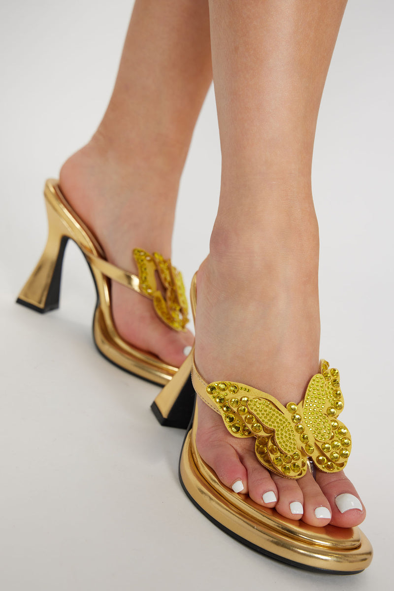 Gold hot sale butterfly sandals