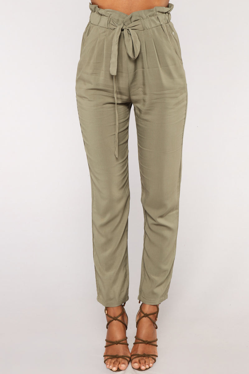 Classic Paper Bag Waist Pants Olive Fashion Nova, Pants Fashion Nova