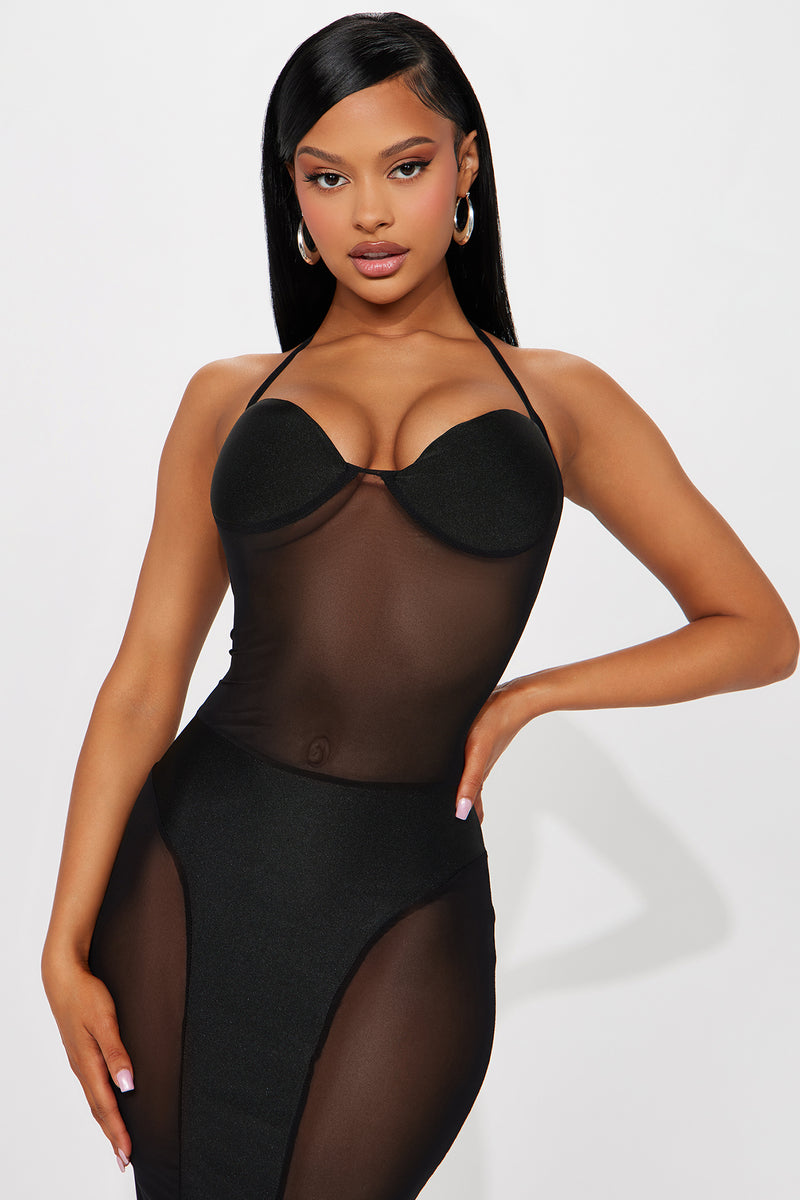 Fashion nova sheer dress discount