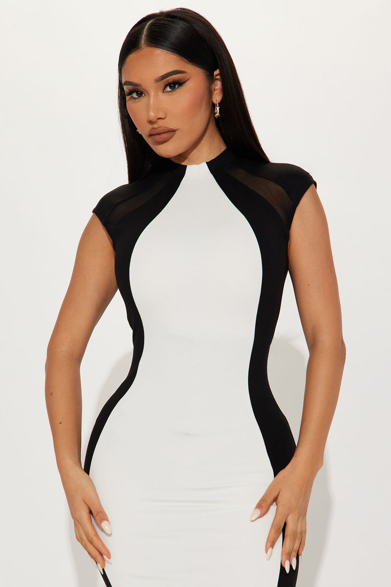 Black and white dress 2025 fashion nova