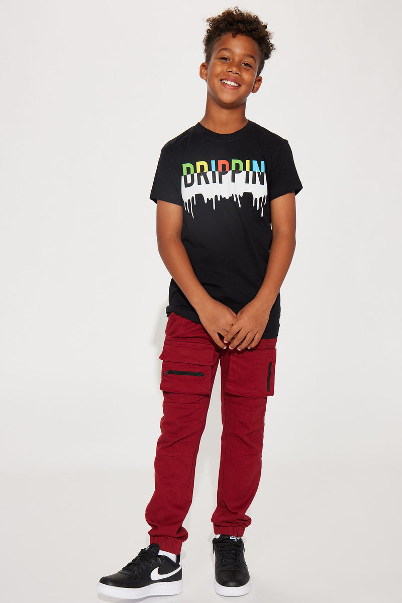 Mini Drip Drippin Sleeve Tee - Black | Fashion Kids Tops & T- Shirts | Fashion Nova