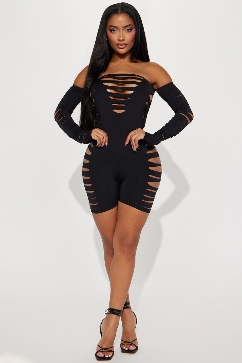 Black hot sale romper dress