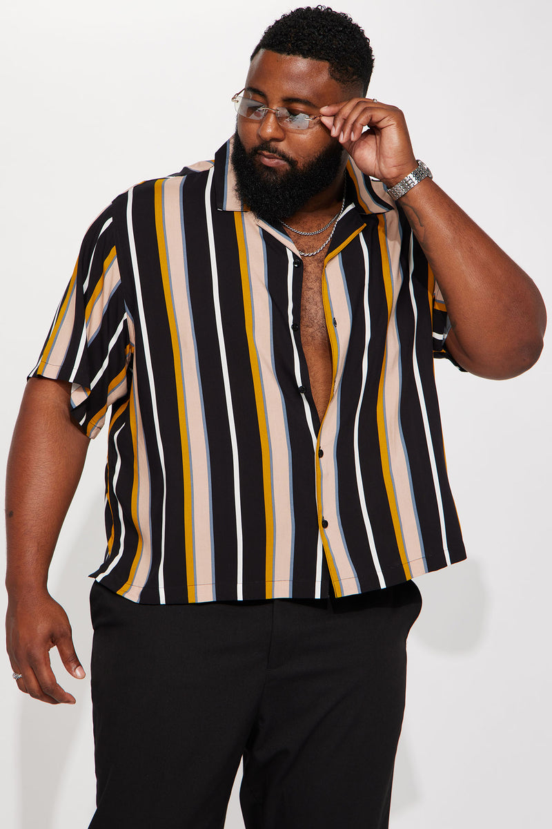 Gutter Ball Short Sleeve Button Up - Black | Fashion Nova, Mens Shirts |  Fashion Nova