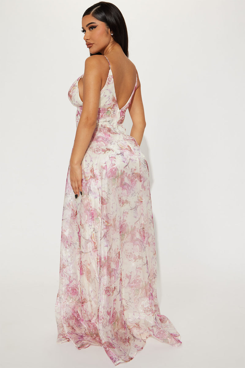 Italian Romance Floral Maxi Dress Ivory combo Fashion Nova