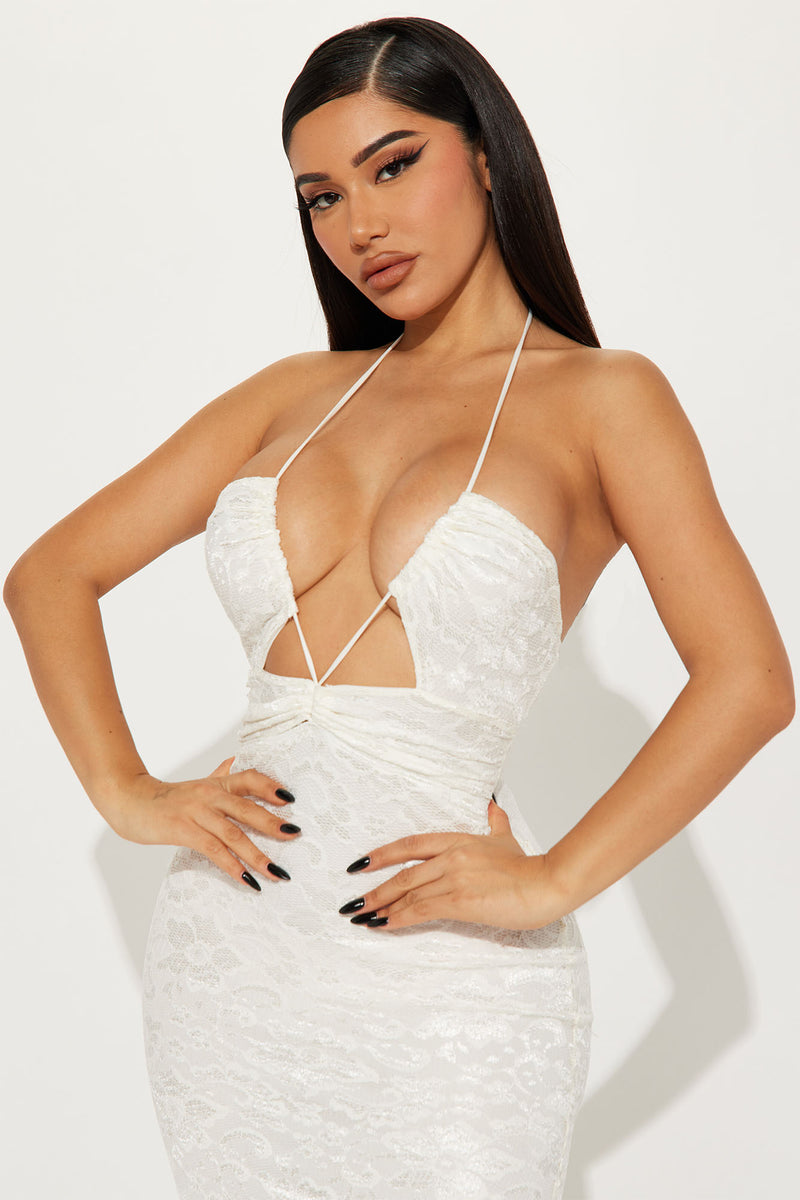 Lucia Lace Maxi Dress White