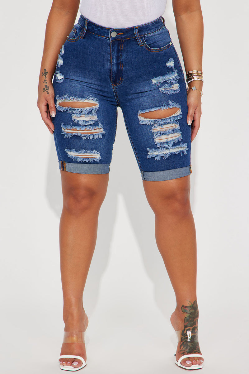 Stretch denim new arrivals bermuda shorts
