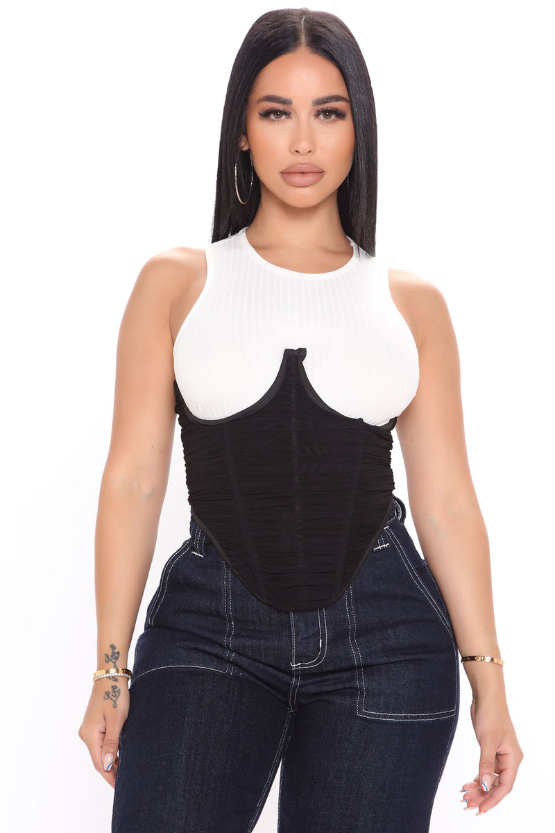 Hold You Up Ruched Underwire Corset Black